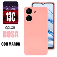 XIAOMI - Silicone Case Para Redmi 13C Rosa Con Marca