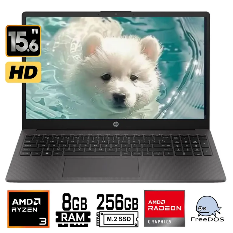 Laptop 255 G10 AMD Ryzen 3 7320U Ram 8Gb SSD 256Gb 15.6"HD FreeDos