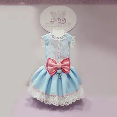 GENERICO - VESTIDO MASCOTA MODELO ENSUEÑO CELESTE - TALLA XXS