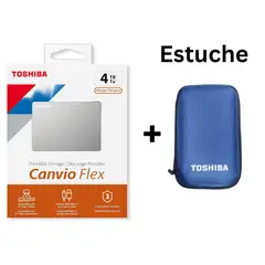 TOSHIBA - Disco Duro Externo 4 TB Canvio Flex Silver + Estuche Funda