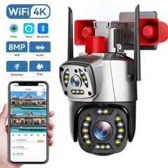 OEM - Camara Ip Wifi Ptz Doble Lente 360 Exterior Sirenas Alarma 4K con bocinas