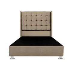 BARAKA HOME - Base de Cama Luton + Cabecera Emperatriz Imperial 2 Plz - Beige Claro