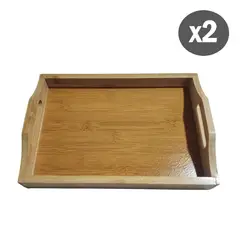GENERICO - Bandeja de bambú para servir para cocina sala de estar dormitorio