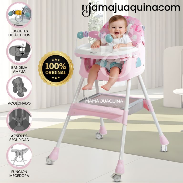 Silla de Comer con Mecedora «DALÍ» con juguete Pink