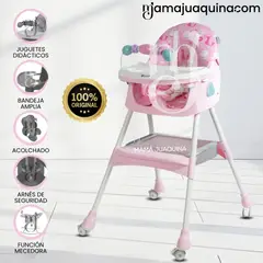 BABY - Silla de Comer con Mecedora «DALÍ» con juguete Pink