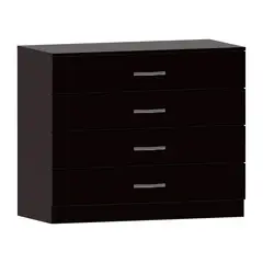 PELIKANO - Comoda Melamina Negro NOA 4 cajones 120cm