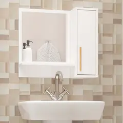 BRV MOVEIS - Repisa Roxanne 535 X 60 X 14 cm Marron Claro y Blanco