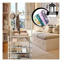 RYBIU IMPORT - Pack6 Rack para Zapatillas 5 N en Blanco Y+Papel de Regalo