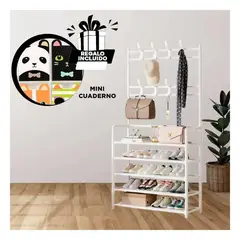 RYBIU IMPORT - Pack6 Rack con Ganchos Derecho 5 N Blanco Y+Regalo Agendita