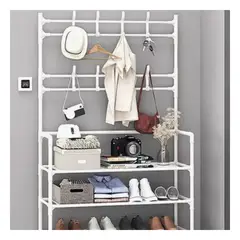 GENERICO - Pack4 Rack con Ganchos Modelo Derecho 5 N en Blanco