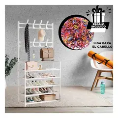 GENERICO - Pack5 Portazapatos 5 Pisos en Blanco Y+Ligas de Regalo