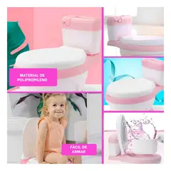 GENERICO - Pack3 Bacin Comodo de Color Rosado Y+Papel de Regalo