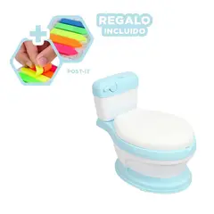 GENERICO - Pack2 Inodoro de Facil Armado Celeste Y+Banderitas Adhesivas