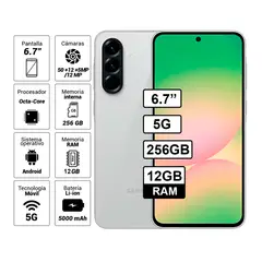 SAMSUNG - Celular Galaxy A56 5G 12GB RAM 256GB Color Gris Claro