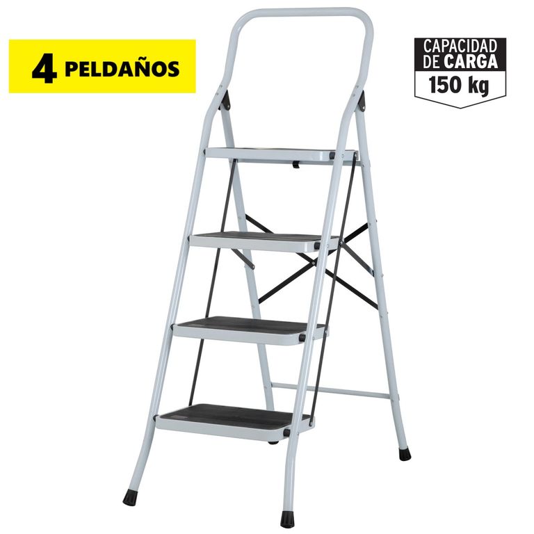 Escalera Tubular 4 Plegable Peldaños Soporta 150 kg PRETUL.