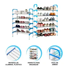 GENERICO - Pack3 Zapatera Dinamica 5 de Celeste Y+Ligas de Regalo