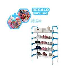 GENERICO - Pack5 Zapatera Dinamica 5 de Celeste Y+Ligas de Regalo