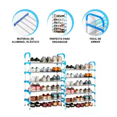 GENERICO - Pack6 Estanteria de Zapatos Vertical con 5 Secciones Celeste