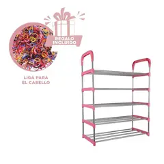 GENERICO - Pack6 Zapatera para Espacio 5 N Rosado Y+Ligas de Regalo