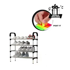 GENERICO - Estante para Guardar Calzado 4 N Negro Y+Post-it Adhesivos