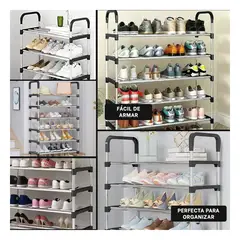 GENERICO - Pack4 Zapatera para Espacio 4 N Negro Y+Regalo Stickers