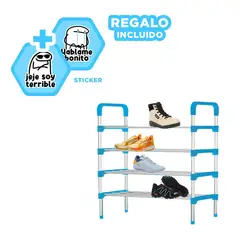 GENERICO - Pack5 Portazapatos Comodo de 4 N Celeste Y+Regalo Stickers