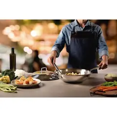 TRAMONTINA - Satén Wok Grano de acero con tapa 62158320