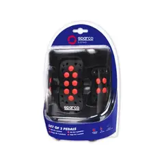 SPARCO - Pedal Aluminio Negro Con Goma Rojo Antideslizante