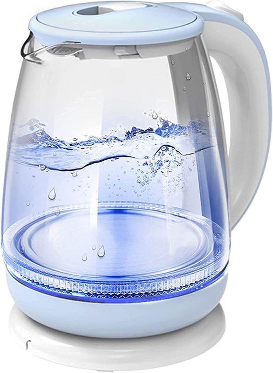 HERVIDOR ELÉCTRICO DE 2L DE VIDRIO COLOR CELESTE