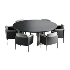 GENERICO - Juego de Comedor Vasteras - Negro e Ivory