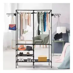 GENERICO - Pack5 Armario Perchero para Dormitorio en Color Negro