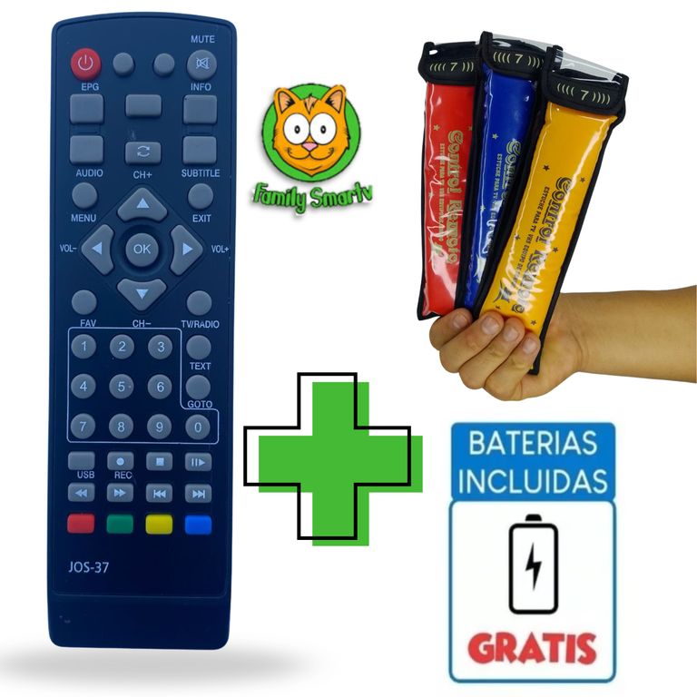 Control Remoto para Decodificador Tv Digital Hd Canales + Funda