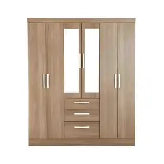 HOGAR & SPACIOS - HYS ROPERO 6 PUERTAS ANAIS MARRON CLARO