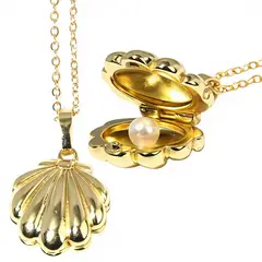 NO LOGO - Collar Minirelicario con Perla de mar