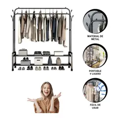 GENERICO - Pack3 Organizador con Ruedas en Negro Y+Regalo Stickers