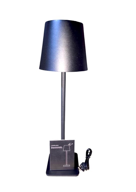 Lámpara de mesa o escritorio armable táctil con carga USB color negro