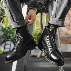 BLWOENS - Zapatos Botas de Martín para Hombre - Negro