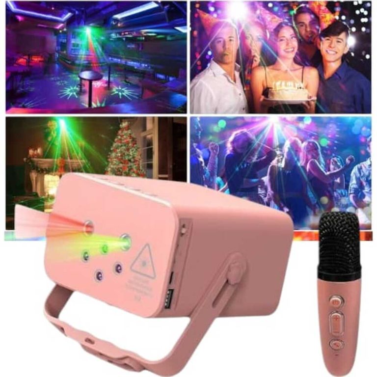 Mini altavoz laser Bluetooth V12 - Rosado