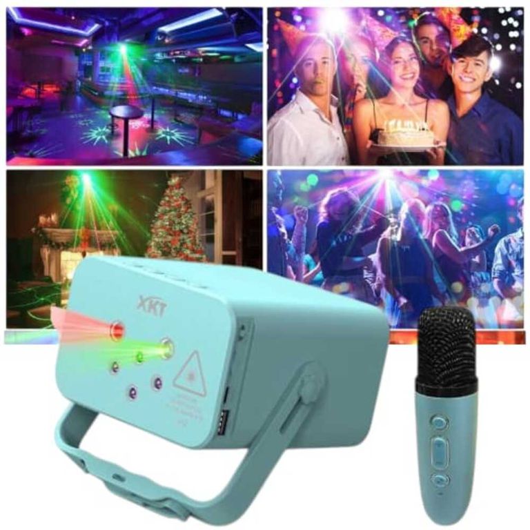 Mini altavoz laser Bluetooth V12 - Celeste