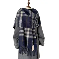 TIOZONEY - Bufanda a cuadros para abrigo