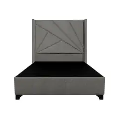 BARAKA HOME - Base de Cama Luton + Cabecera Emperatriz Aura 2 Plz - Gris Oscuro