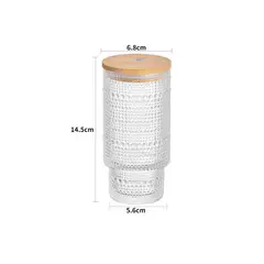 GENERICO - Vasos texturizados con tapa y pajita 320 ml