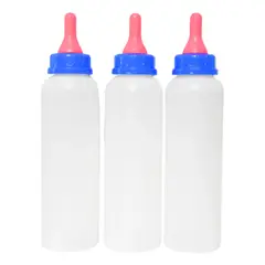 GENERICO - BOTELLA CON TETINA PARA LECHE MASCOTA 250ML AZUL