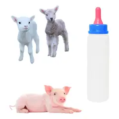 GENERICO - BOTELLA CON TETINA SUAVE PARA ANIMALES 500ML AZUL