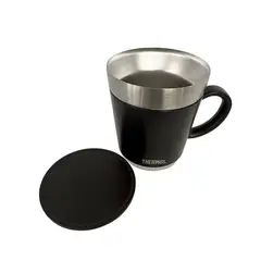 THERMOS - TAZA TERMICA CON TAPA DE ACERO INOXIDABLE 350 ML NEGRA