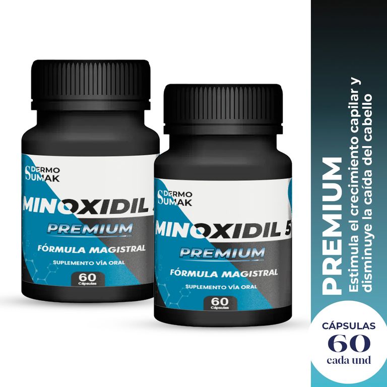 2 MINOXIDIL 5MG PREMIUN 60 CÁPSULAS - DERMOSUMAK