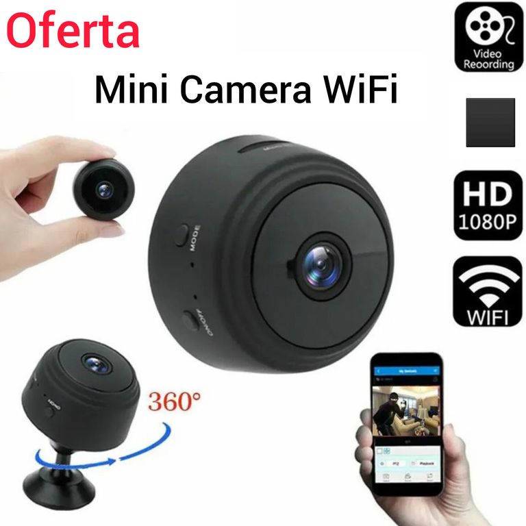 MINI CAMARA ESPIA WiFi HD 1080P GRABA NIÑERA
