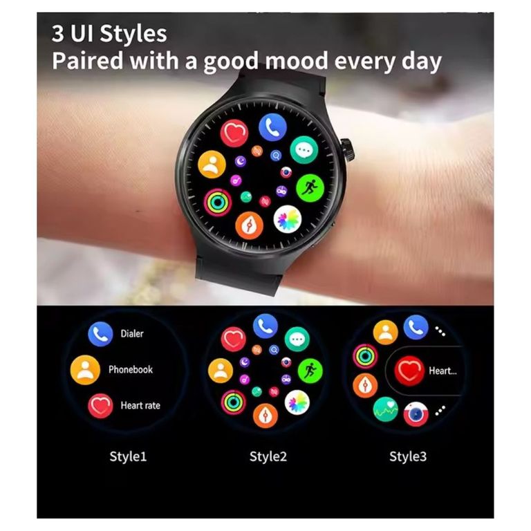 SMARTWATCH WATCH 4 PRO SUIT, DOBLE RELOJ, VIENE CON 7 CORREAS NEGRO.