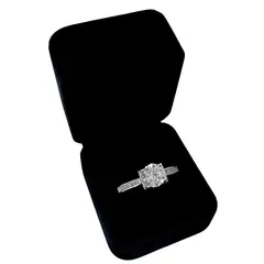 GENERICO - Anillo Promesa Circonita Blanca Regalo Novia Plata 925