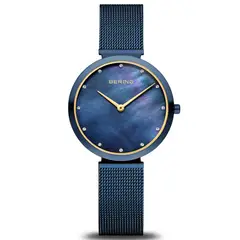 GENERICO - Reloj Bering Mujer Analógico Gold Accent Elegante Azul - 18132-399